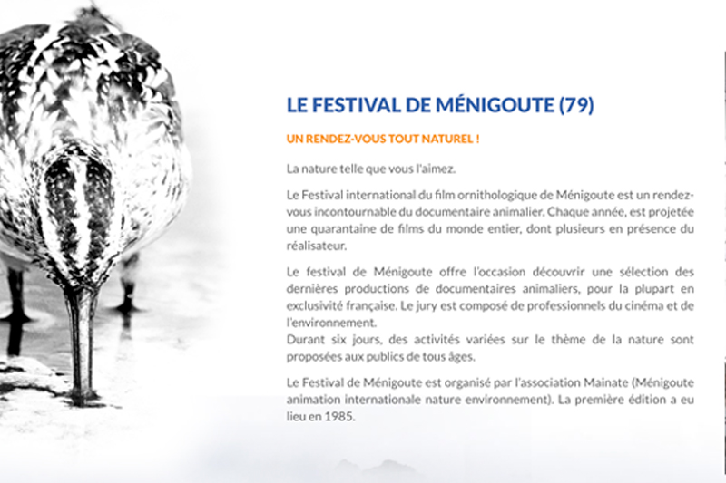 Ménigoute 2023 Festival du film ornithologique Du 27 octobre au 1 novembre 2023