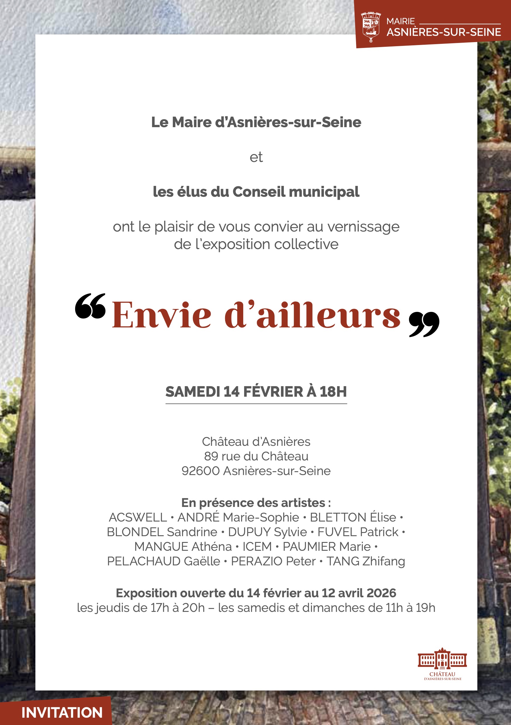 Exposition - Envie d'ailleurs Château d'Asnières sur Seine